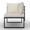 ENSEMBLE LOUNGE ADRIANO - couleur acacia/noir, MODERN, métal/textile - Bessagi Garden