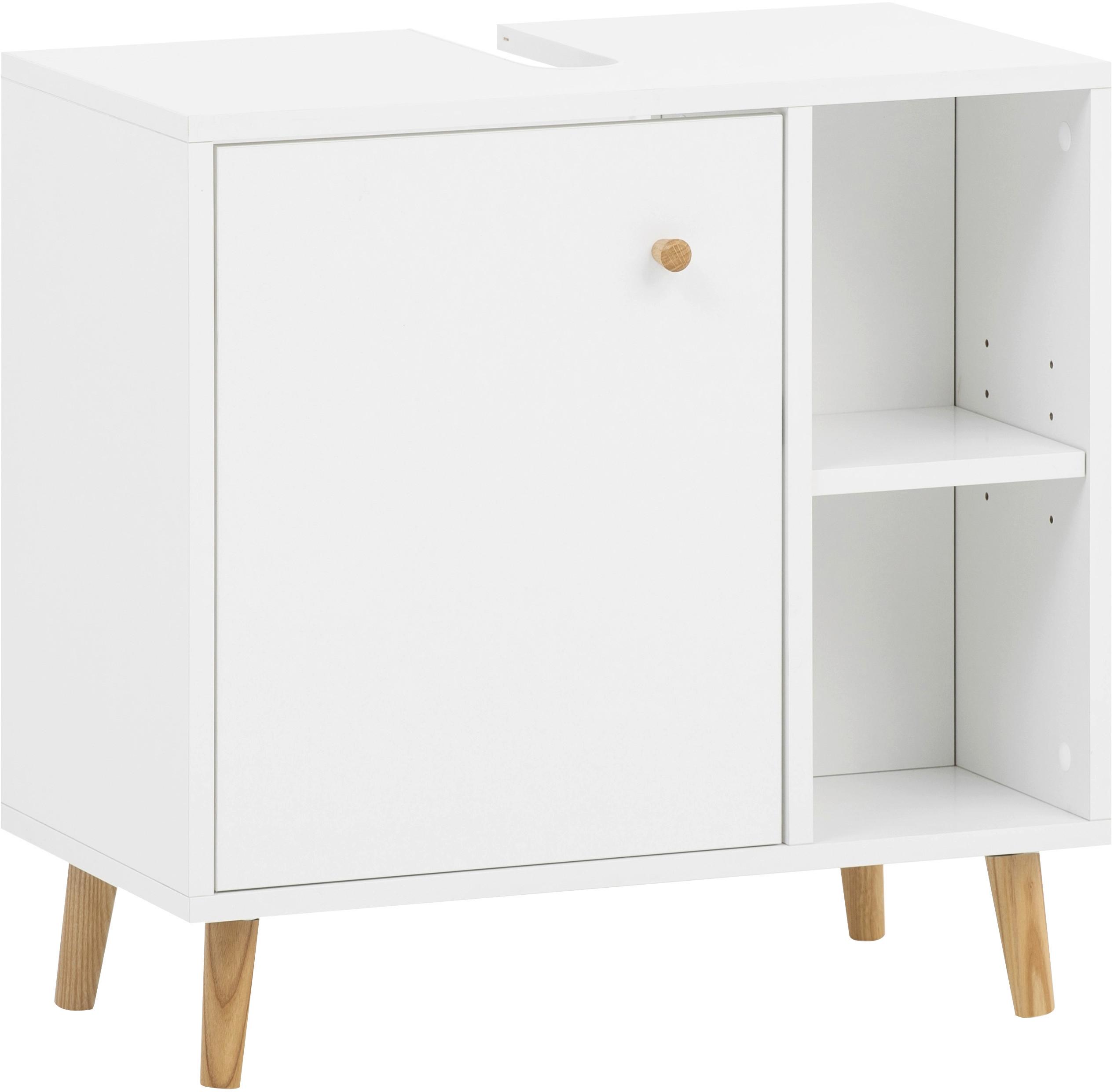 Omarica Za Pod Umivalnik Bjarne, Bela - barve hrasta/bela, Moderno, leseni material/les (60,2/59,3/33,1cm) - Stylife