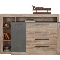 Komoda Chanton - boje bora/tamno siva, Lifestyle, drvni materijal/metal (160,5/107,3/43,4cm) - Modern Living