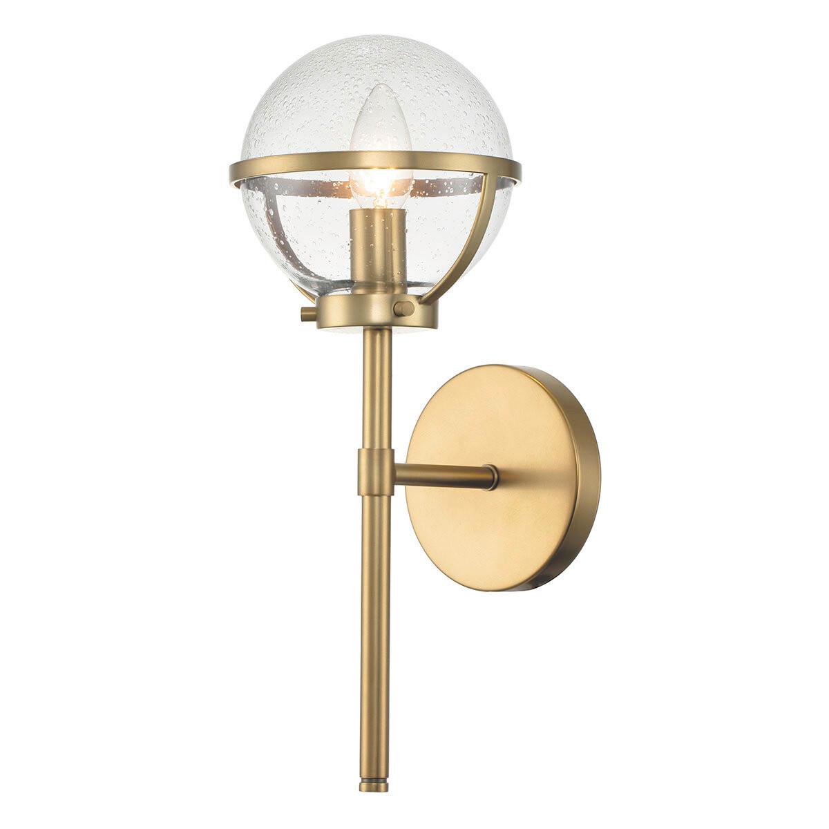 Kupaonska Zidna Svjetiljka Hk-Hollis1-C-Hb-Bath - boje mjeda, Design, staklo/metal (15.6/40.3/19cm) - Elstead Lighting