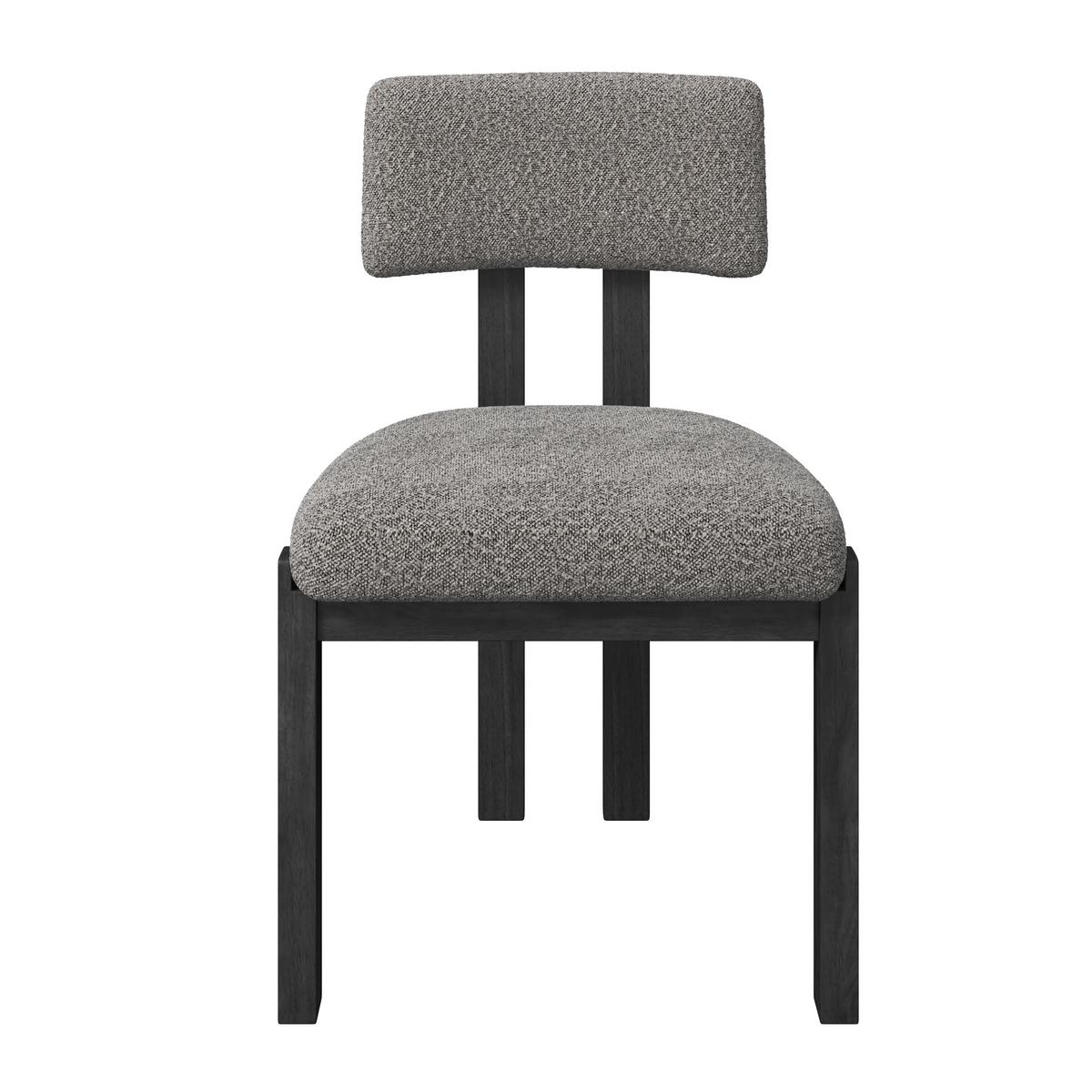 Stuhl Jonna Hellgrau Bouclé Gepolstert - Hellgrau/Naturfarben, MODERN, Holz/Textil (51/82/53cm) - Bessagi Home