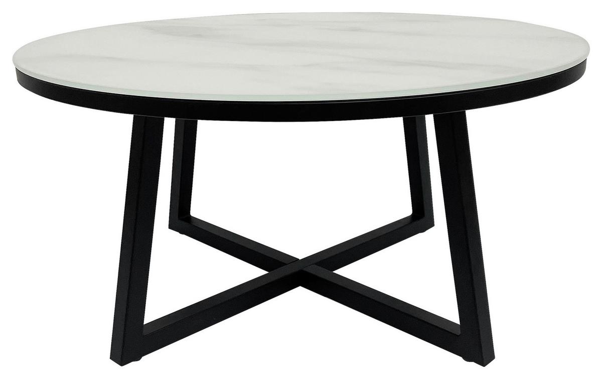 STOLIK KAWOWY TERNI -EXKLUSIV- - czarny/biały, Design, metal/szkło (80/80/40cm) - Xora