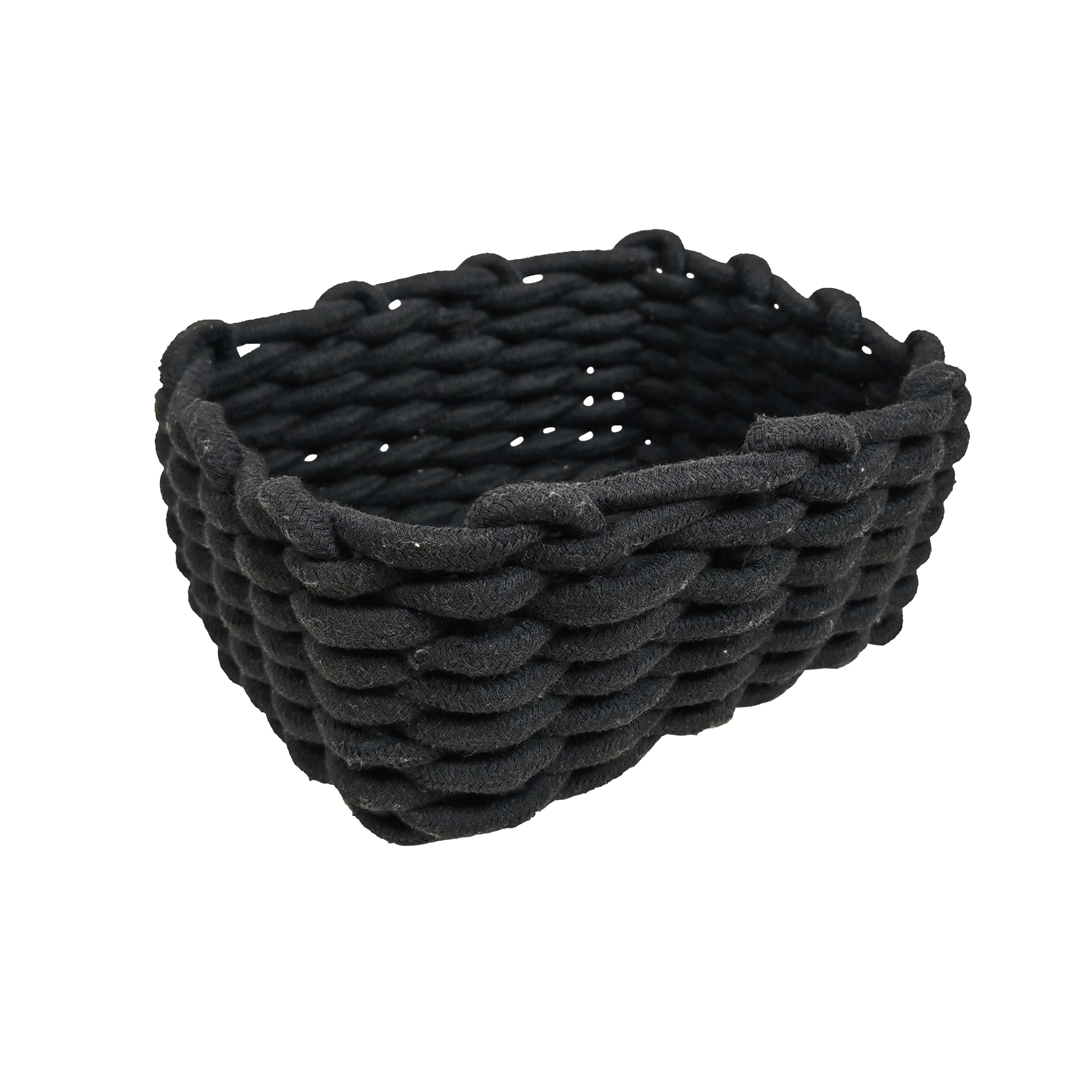 Korb Larry Schwarz - Schwarz, KONVENTIONELL, Kunststoff/Textil (25/13/19cm) - Mömax