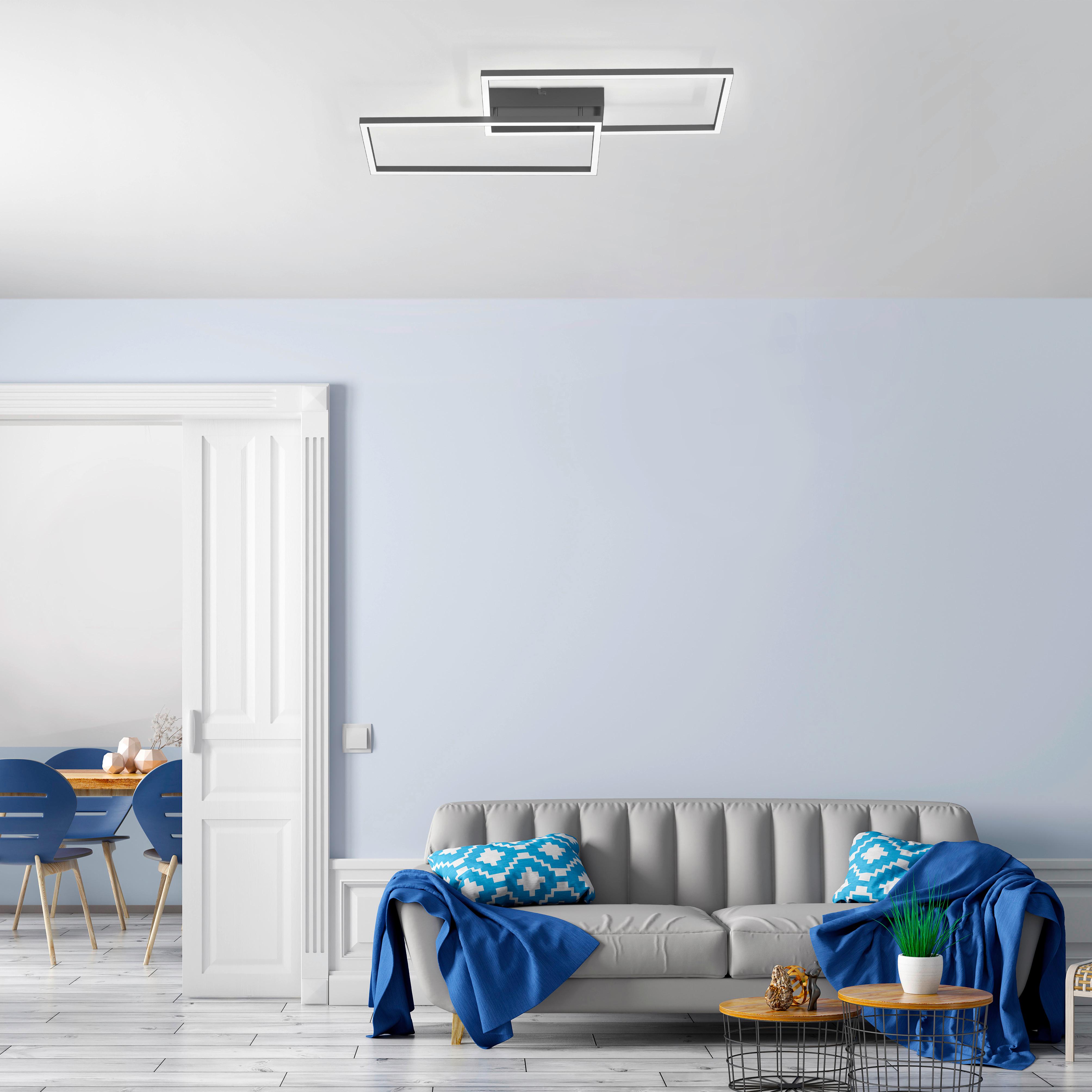 LED-Deckenleuchte Iven max. 30 Watt - Schwarz, Design, Kunststoff/Metall (60,5/32,5/6,5cm)