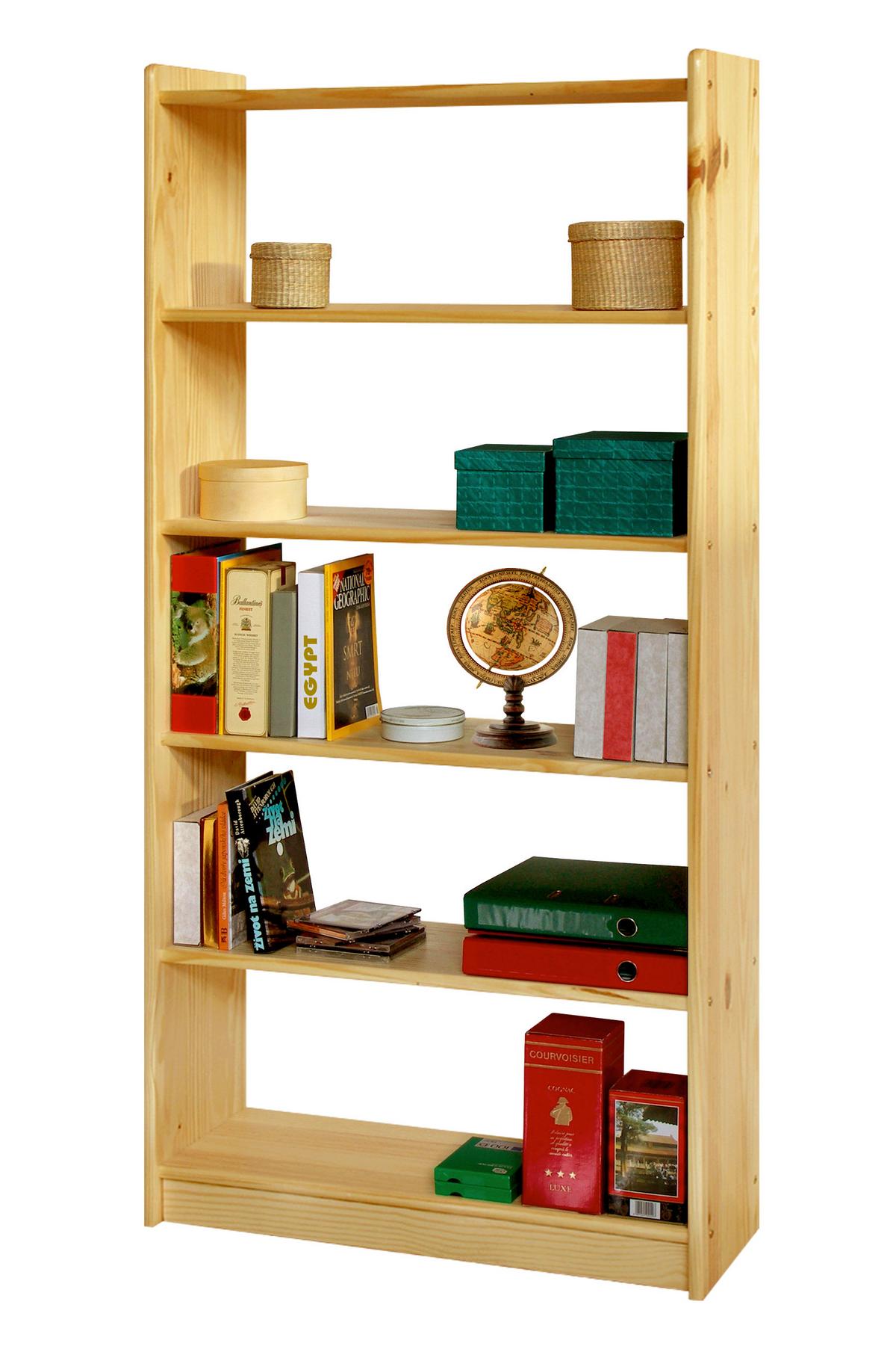Standregal Bücherregal Kiefer Echtholz mit 4 Böden - Naturfarben, Natur, Holz (80/170/30cm) - Livetastic