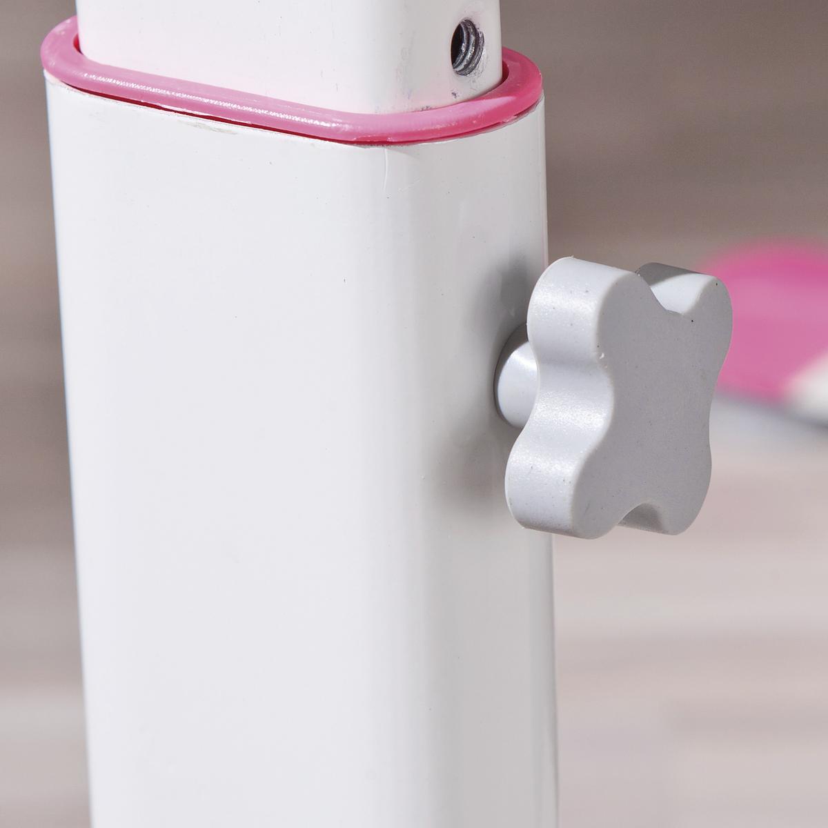 Jugendschreibtisch ca. 100x66 cm Weiß/Pink/Grün - Pink/Weiß, KONVENTIONELL, Holzwerkstoff/Metall (100/66/69-84cm) - MID.YOU