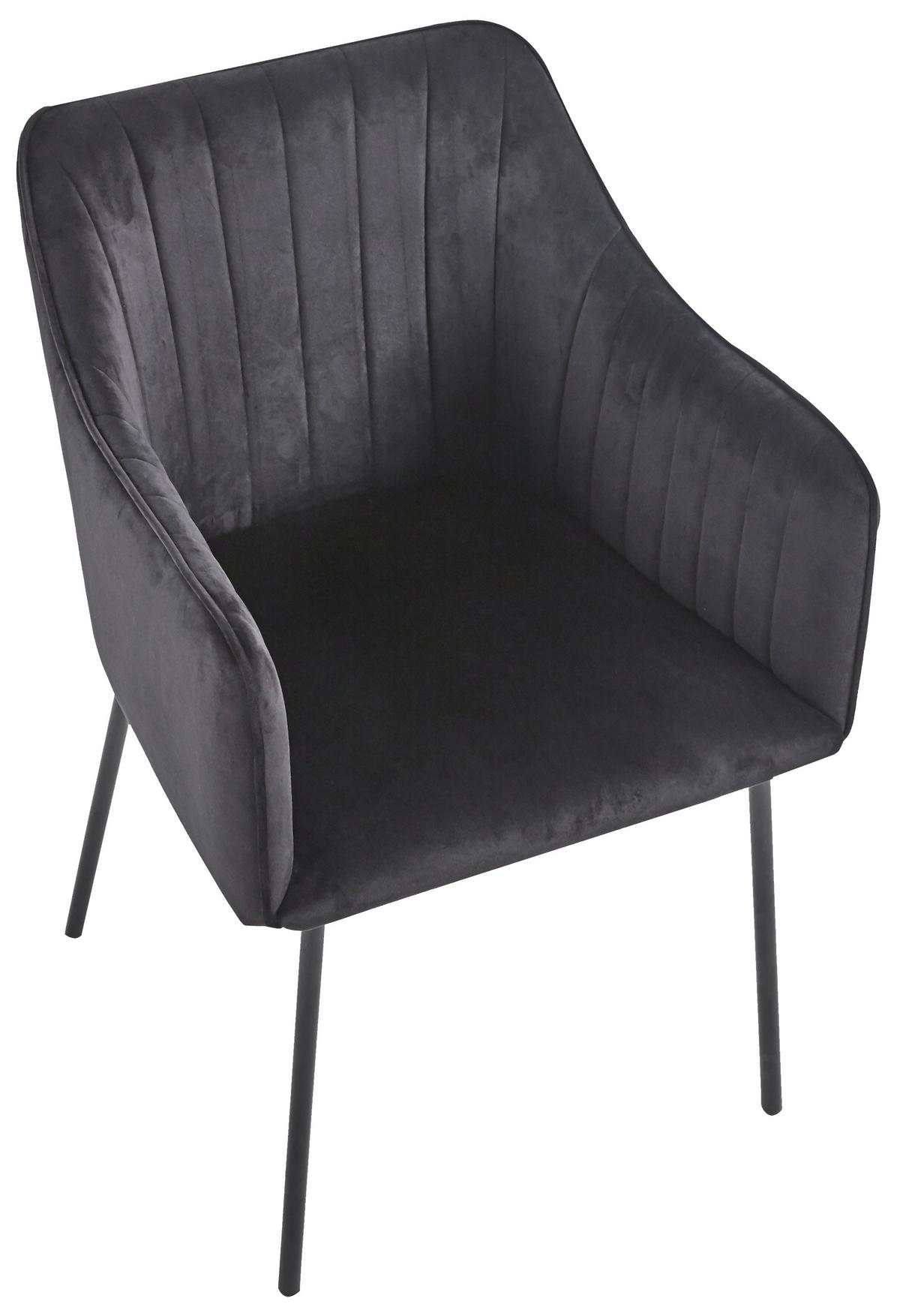 ARMLEHNSTUHL VALIA - Anthrazit/Schwarz, Design, Holzwerkstoff/Textil (48,5cm) - MID.YOU