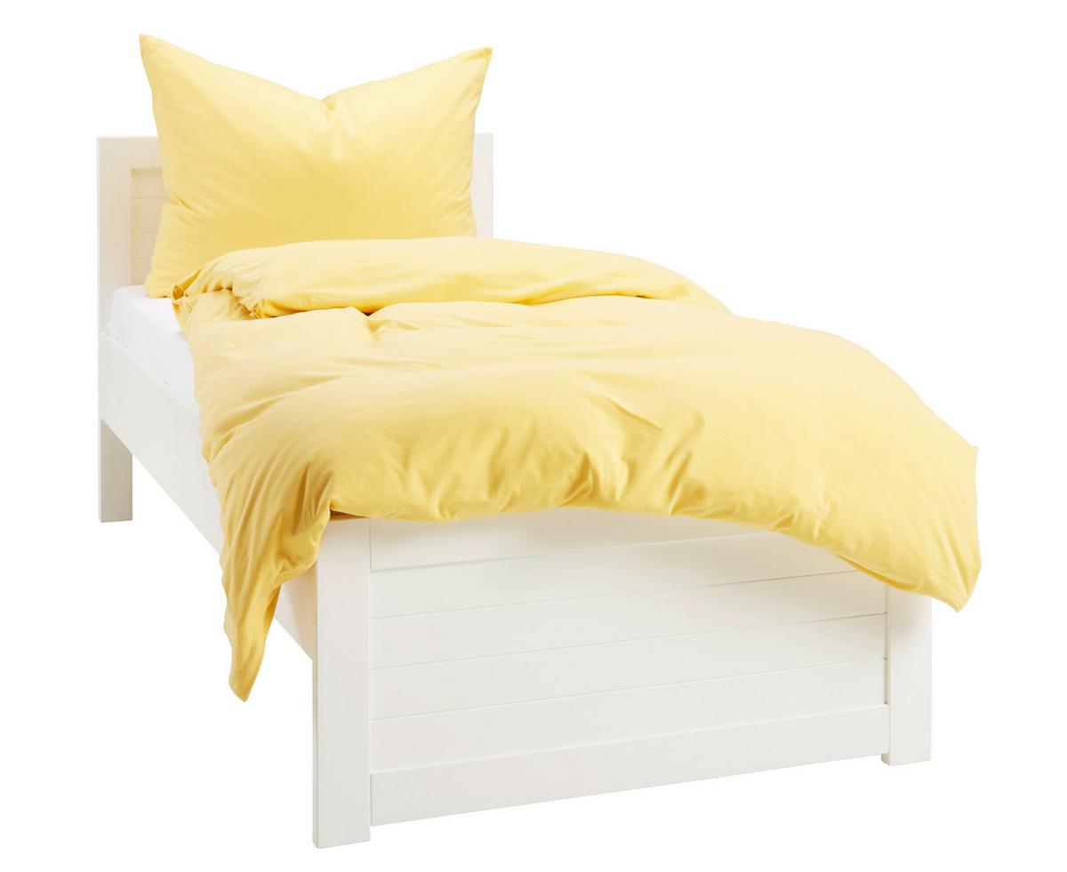 Bett in Weiß ca. 90x200cm - Weiß, ROMANTIK / LANDHAUS, Holz/Holzwerkstoff (105/100/208cm) - Mömax