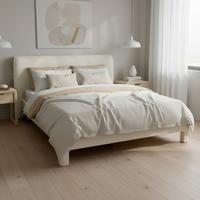 Polsterbett Valion Elfenbein Ca. 160x200 Cm - Elfenbein/Eichefarben, Modern, Holz/Textil (160/200cm) - Bessagi Home