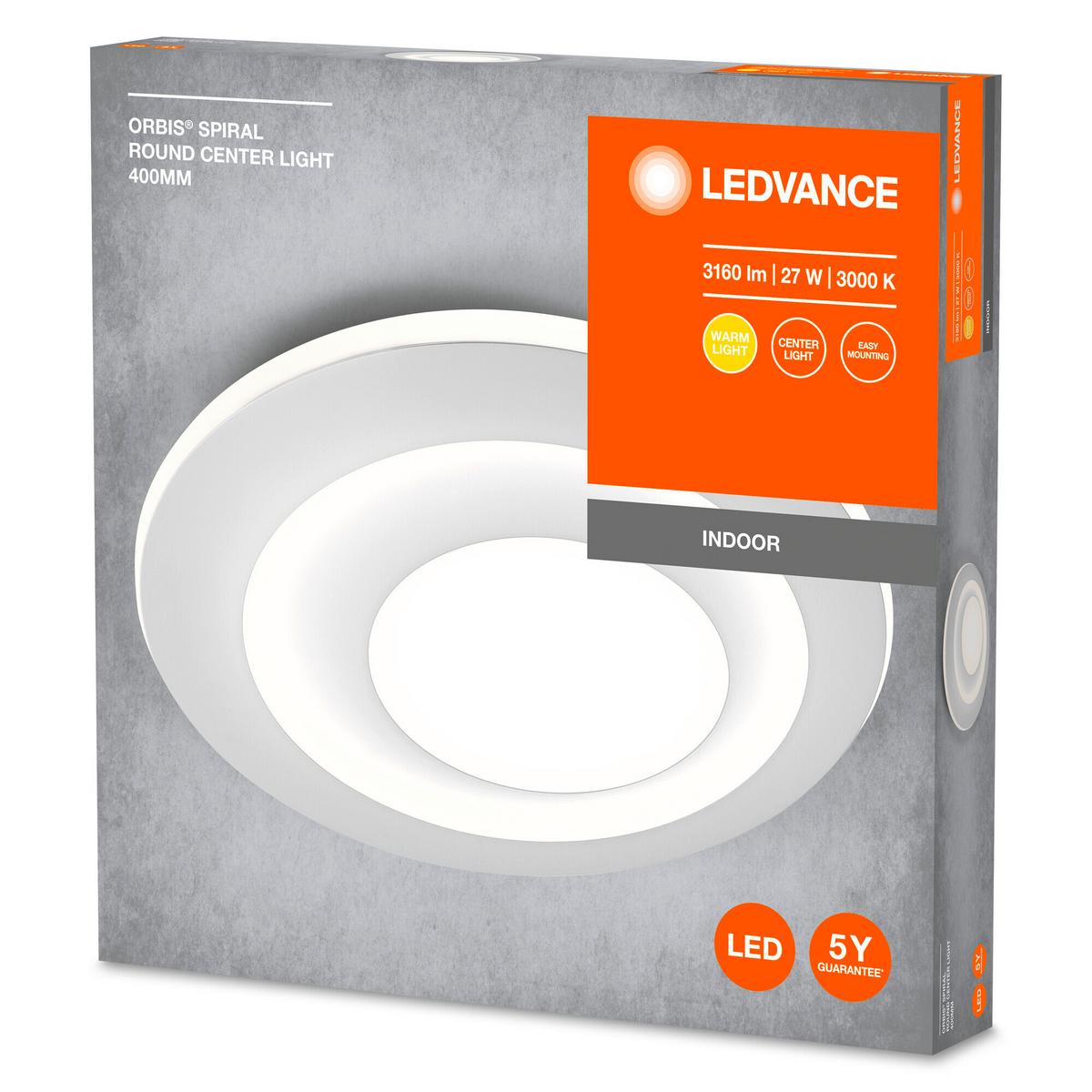 LAMPA SUFITOWA LED ORBIS SPIRAL ROUND 400MM 27W W - biały, Design, metal (40/5cm) - Ledvance