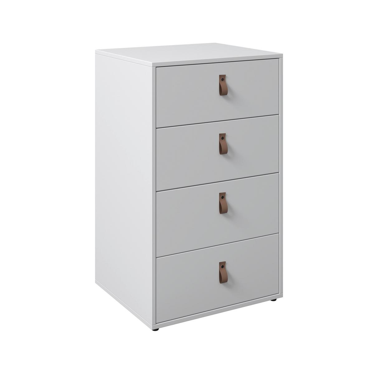 Kommode Mick Weiß MDF - Schwarz/Weiß, MODERN, Holzwerkstoff/Kunststoff (46/77/40cm) - Bessagi Home