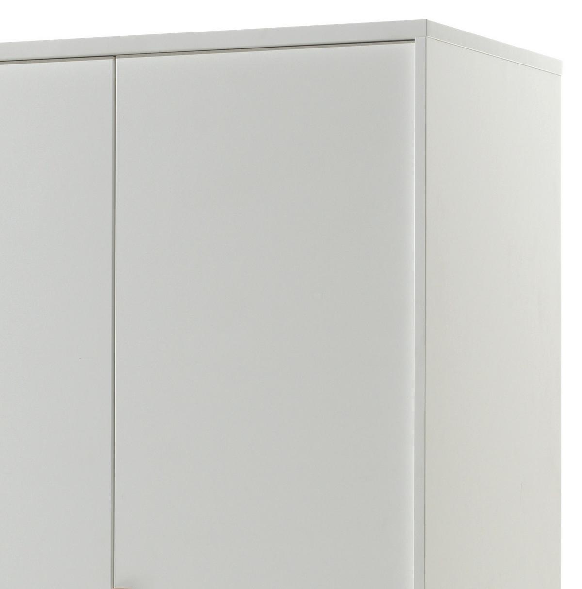 DREHTÜRENSCHRANK London B: 145,6 cm Weiß - Buchefarben/Weiß, MODERN, Holz/Holzwerkstoff (145,6/195,2/56cm) - MID.YOU