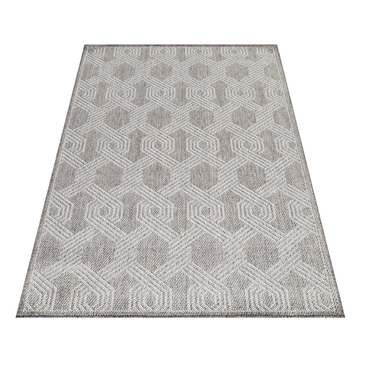Flachwebteppich Aruba Grau ca. 240x340cm - Grau, Design, Textil (240/340cm) - Novel