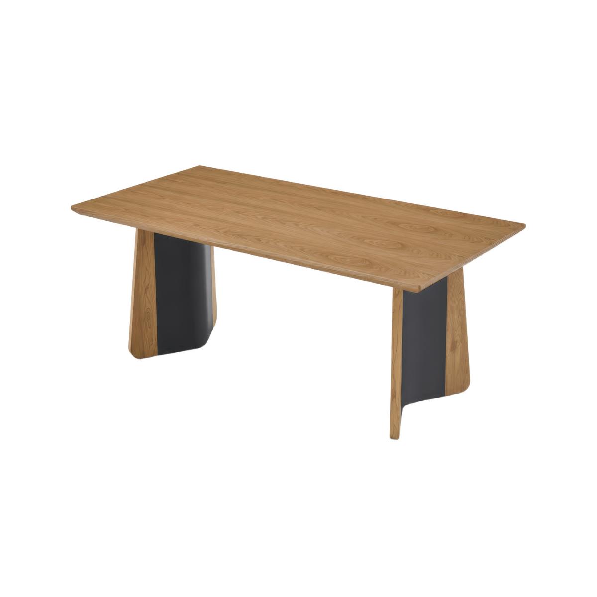 Esstisch Liva Eschefarben MDF ca. 180x90 cm - Eschefarben/Schwarz, MODERN, Holz/Holzwerkstoff (180/76/90cm) - Bessagi Home