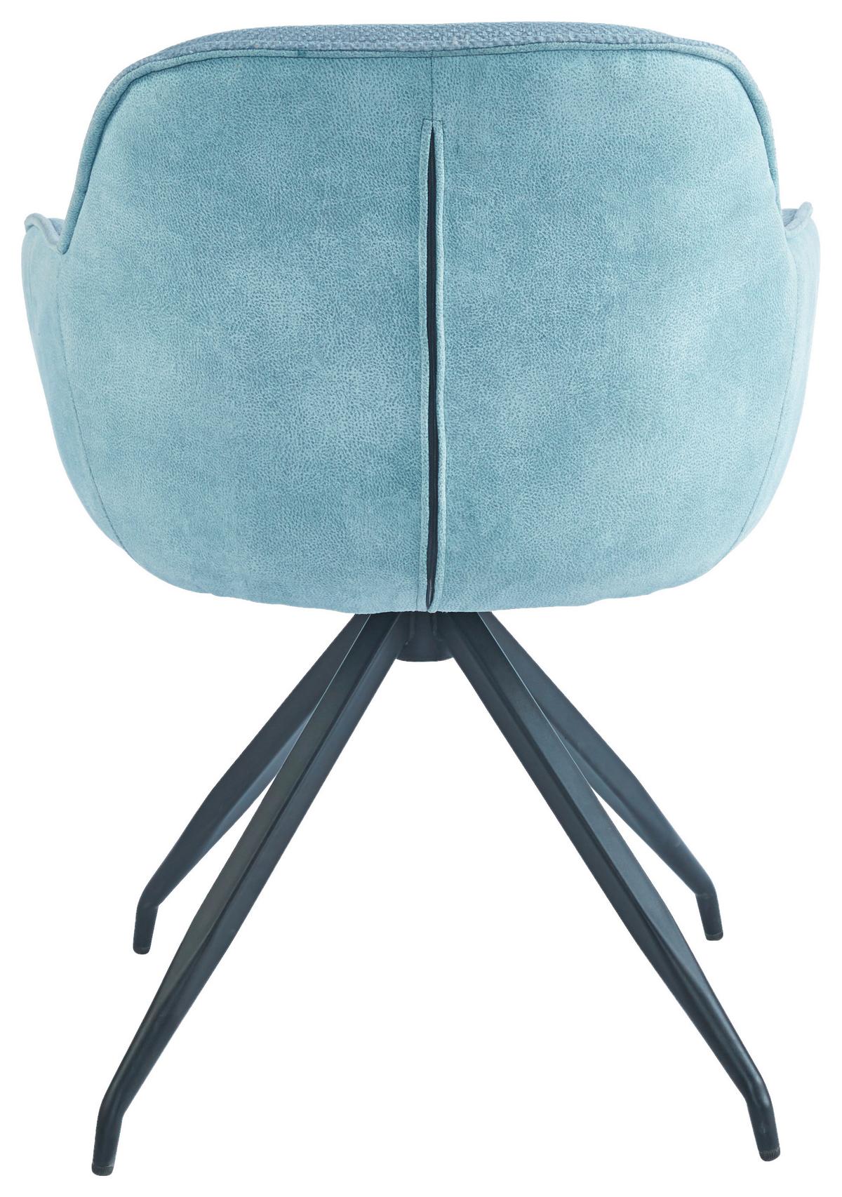 Armlehnstuhl Nadja in Blau - Blau/Schwarz, MODERN, Textil/Metall (62/83/63cm) - Mömax