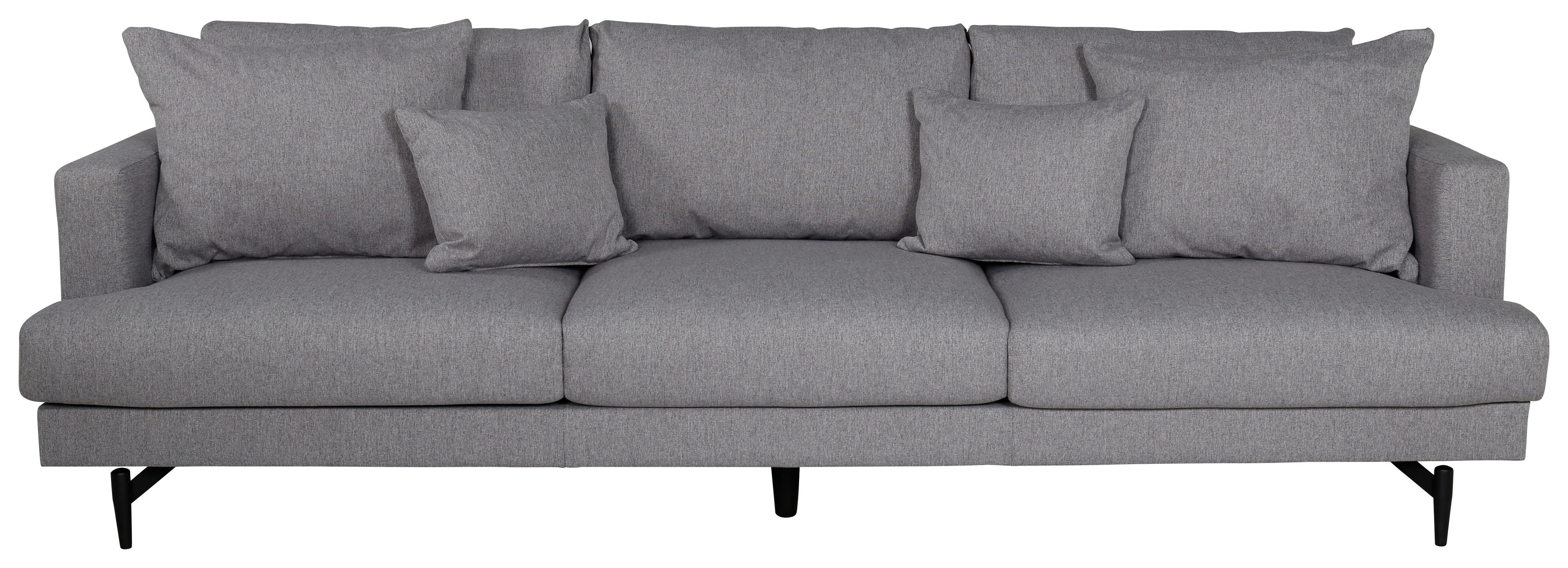 3-SITZER-SOFA SOFIA - Schwarz/Grau, Design, Holz/Kunststoff (260/86/88cm) - Livetastic