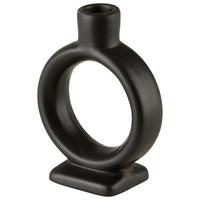 Kerzenhalter Valongo II in Schwarz - Schwarz, Basics, Keramik (10,5/14/4,5cm) - Modern Living