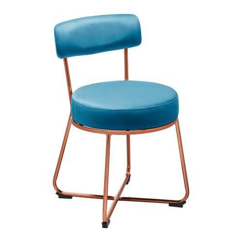 Stuhl Pamela Petrol Samt Gepolstert - Roségold/Petrol, MODERN, Holz/Textil (44/73/47,5cm) - Bessagi Home