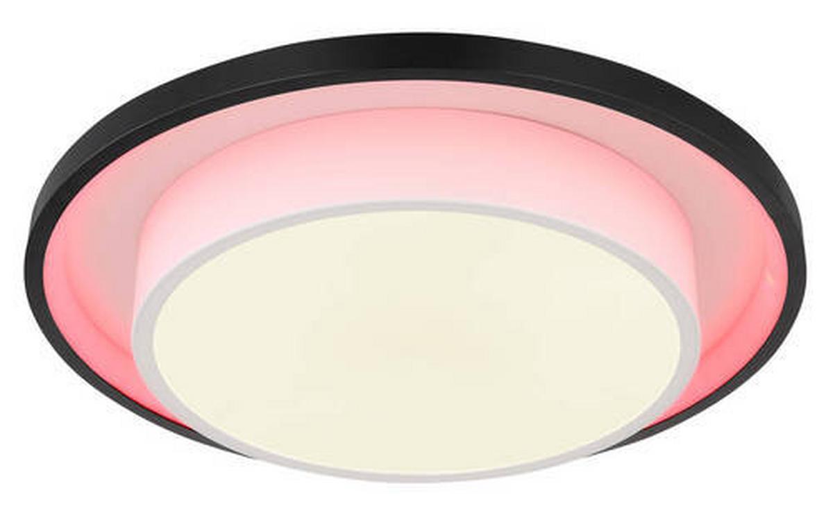 LED-Deckenleuchte Morgan Opal/Schwarz max. 21 Watt - Opal/Schwarz, Design, Kunststoff/Metall (39,5/5cm) - Globo