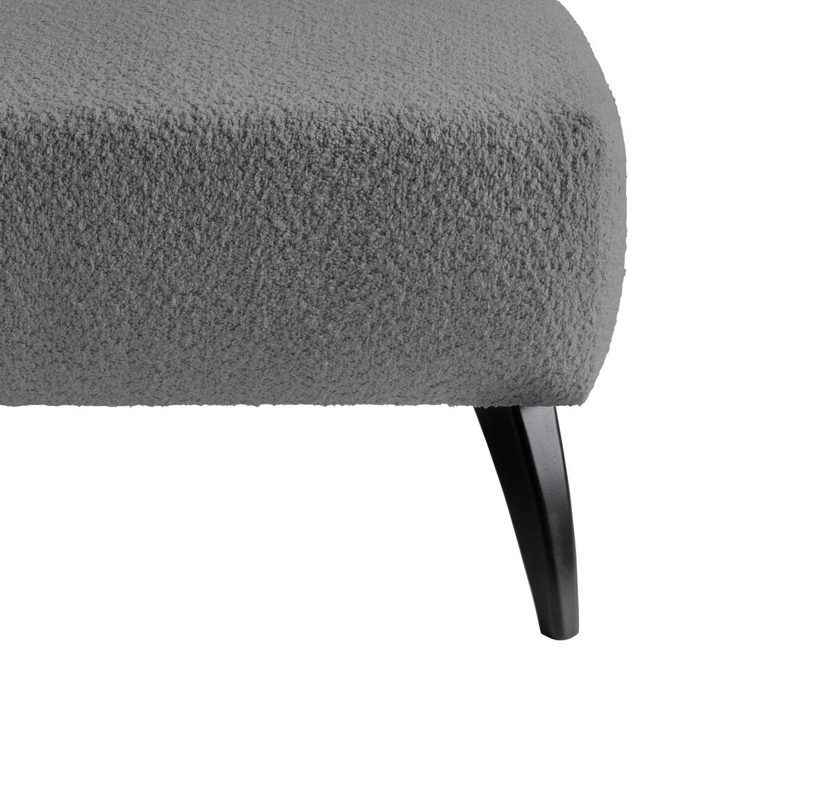 Hocker Colori Anthrazit Bouclé - Anthrazit/Schwarz, MODERN, Holz/Textil (66/44/66cm) - MID.YOU