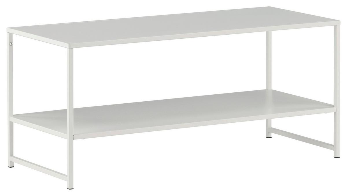 COUCHTISCH STAAL - Weiß, Design, Metall (102/43/45cm) - Livetastic