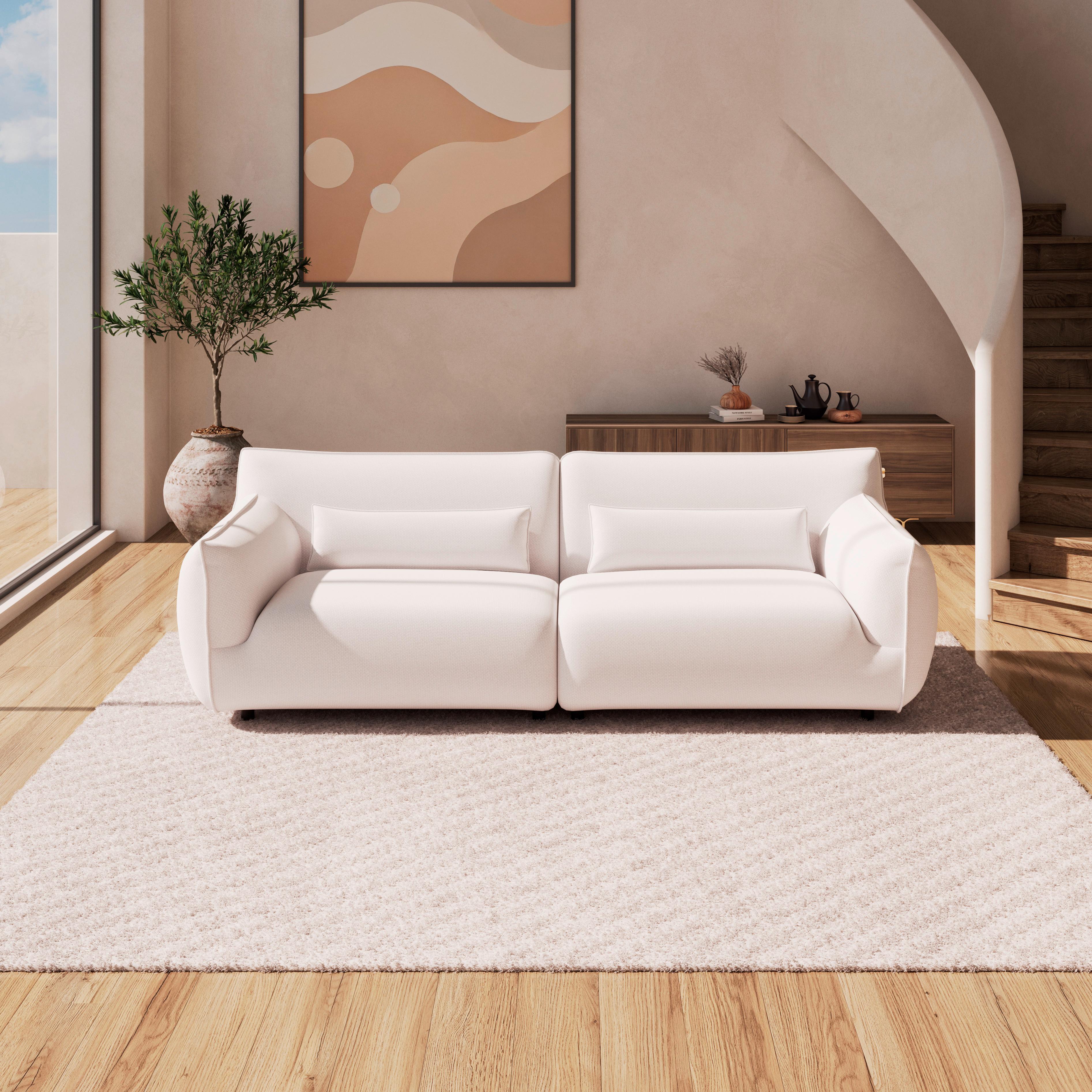 Velika Zofa Clara, Bež - črna/krem barve, Moderno, kovina/tekstil (284/86/111cm) - Bessagi Home