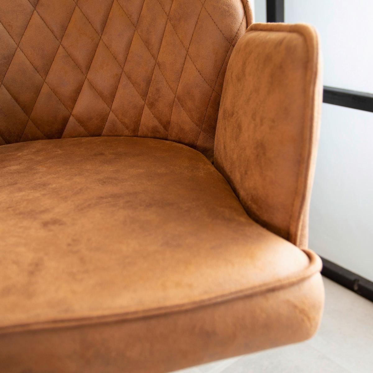 Barhocker Donny ca. 42x114 cm Cognac - Cognac/Schwarz, KONVENTIONELL, Textil/Metall (42/114/52cm) - MID.YOU