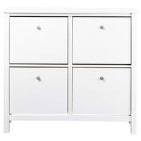 Schuhschrank Chilly Home ca.107x101x25cm Weiß - Silberfarben/Weiß, Design, Holz/Metall (107/101/25cm) - Livetastic