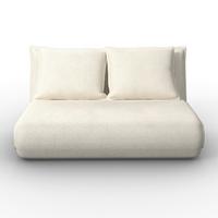 Schlafsofa Macy Weiß Bouclé - Weiß, MODERN, Textil/Metall (141/68/87cm) - Bessagi Home