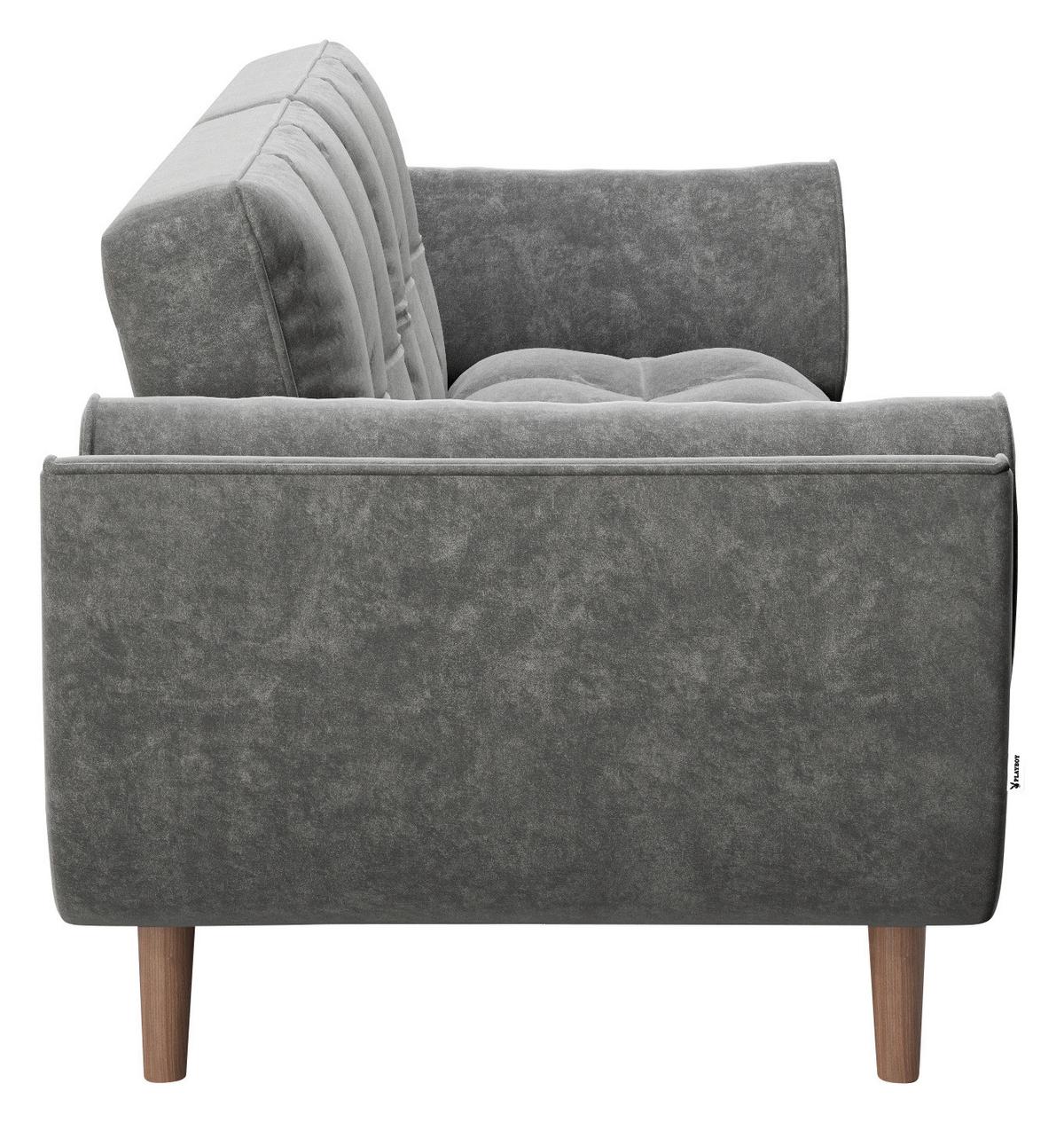 PLAYBOY 2-Sitzer-Sofa Scarlett Anthrazit Samt m. Schlaffunkt. - Anthrazit, KONVENTIONELL, Holz/Textil (215/81,5/84,5cm) - Playboy