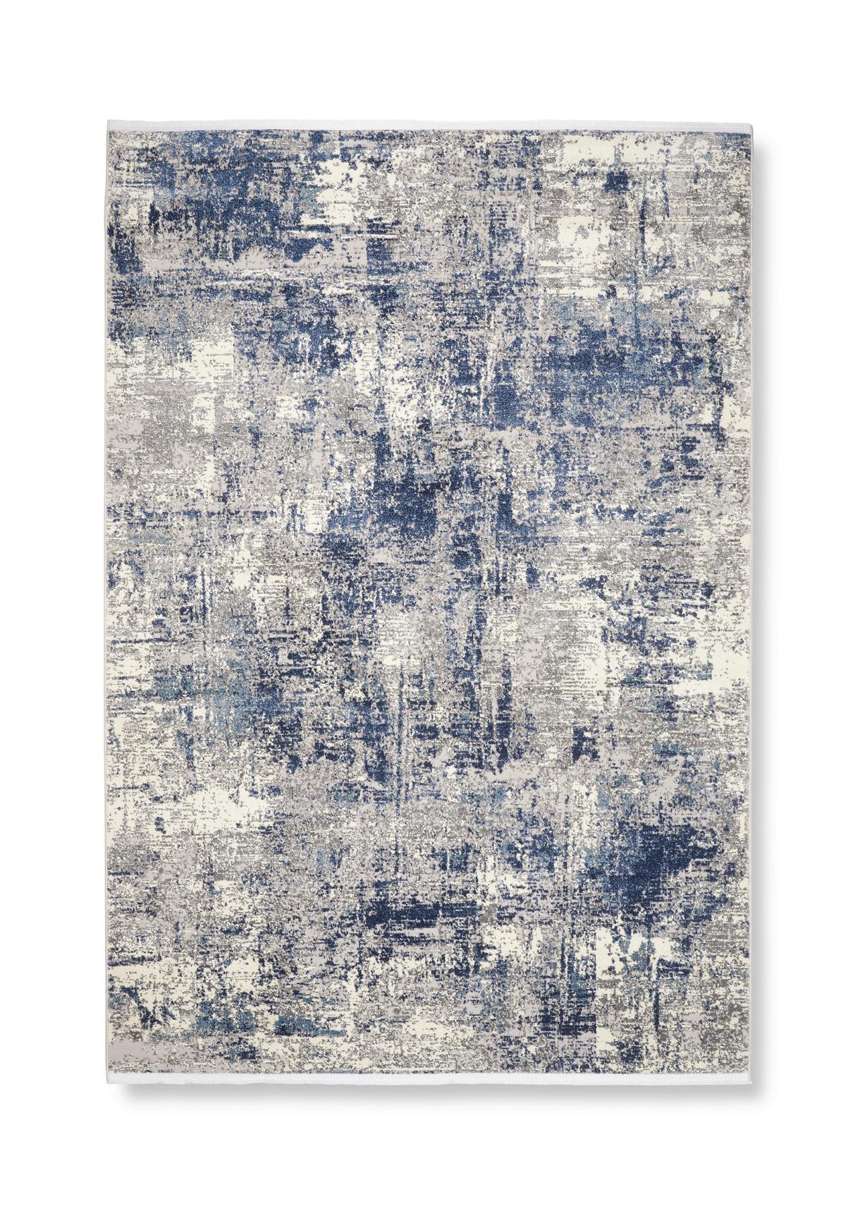 Webteppich Malik 2 in Blau/Grau ca. 120x170cm - Blau/Grau, MODERN, Textil (120/170cm) - Mömax