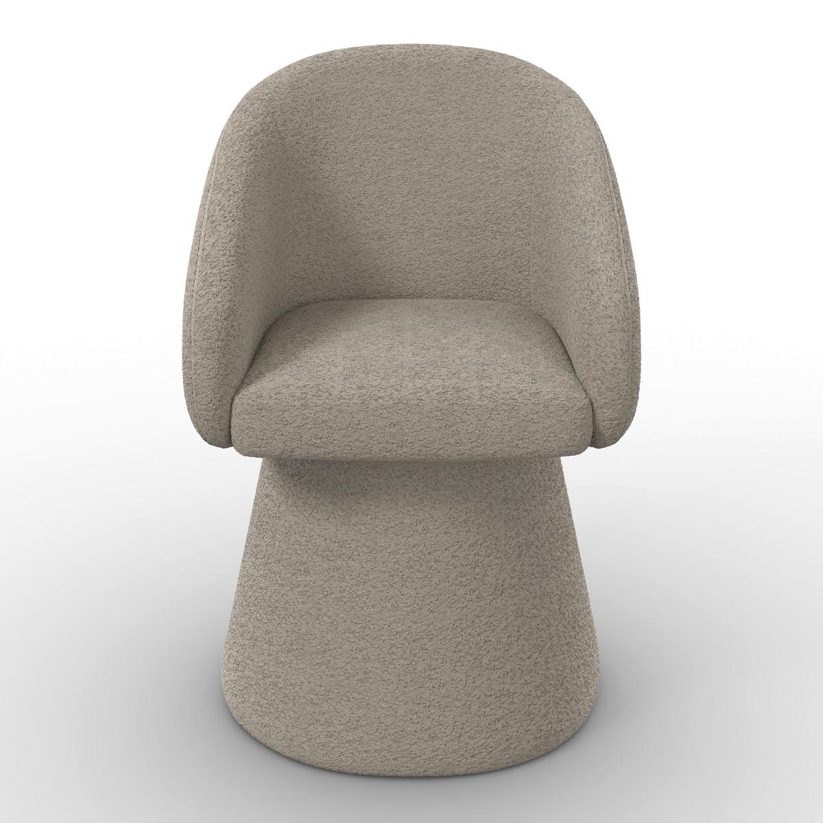 Armlehnstuhl Maia Grau Chenille Drehbar Gepolstert - Grau, MODERN, Textil/Metall (60/84,5/59cm) - Bessagi Home