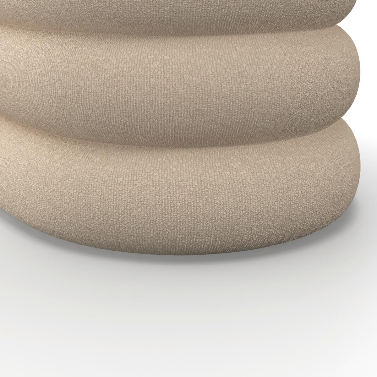 Hockerbank Lorena Braun Boucle Gepolstert mit Stauraum - Braun, MODERN, Holz/Textil (110/47/45cm) - Bessagi Home