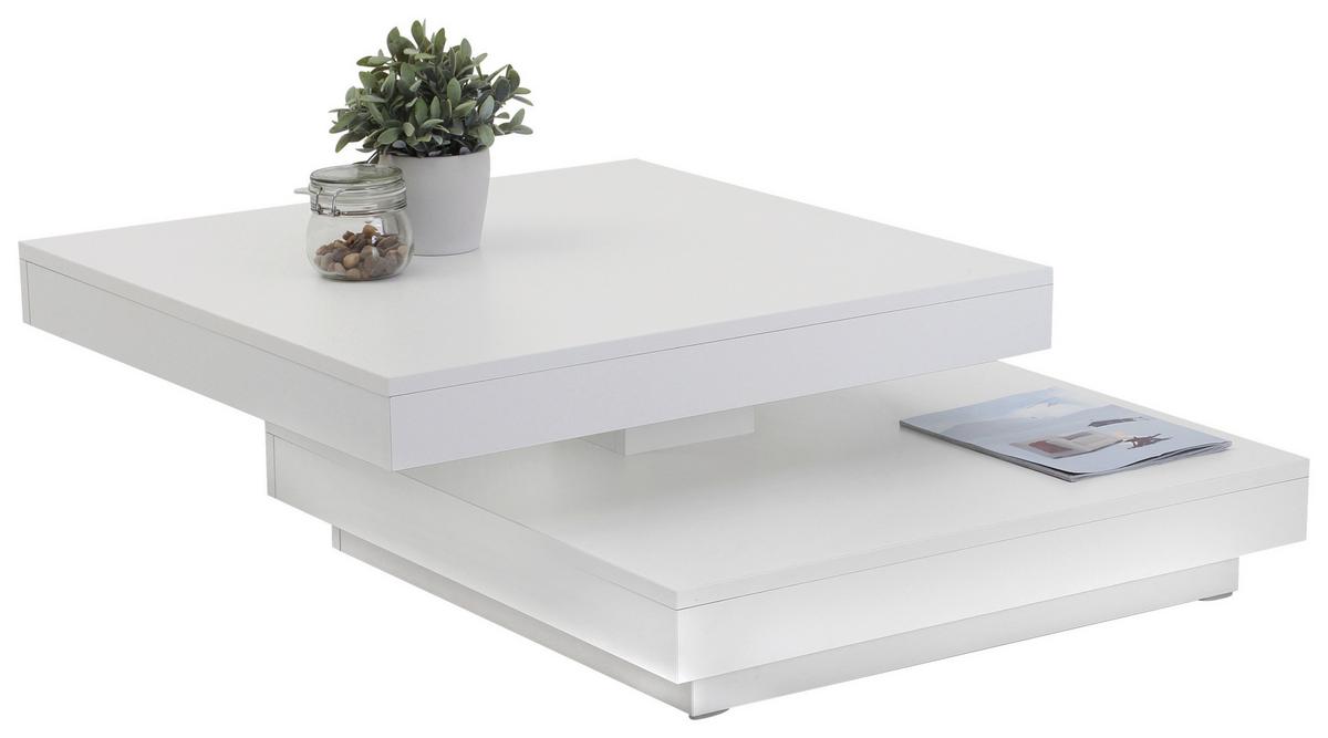 STOLIK KAWOWY ANDY - biały, Basics, materiał drewnopochodny (67/67/35cm) - Boxxx