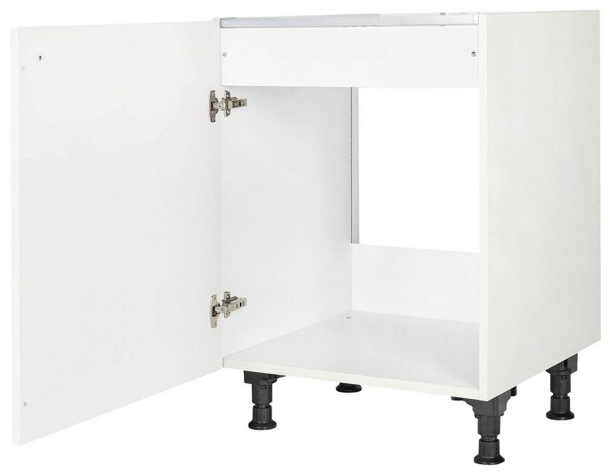 Spülenunterschrank Cascada Weiß - Schwarz/Weiß, MODERN, Holzwerkstoff/Metall (60/87/56cm) - Nobilia