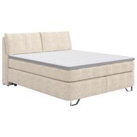 Boxspringbett Tabea Sandfarben ca. 180x200cm - Sandfarben/Alufarben, KONVENTIONELL, Karton/Naturmaterialien (180/200cm) - Premium Living