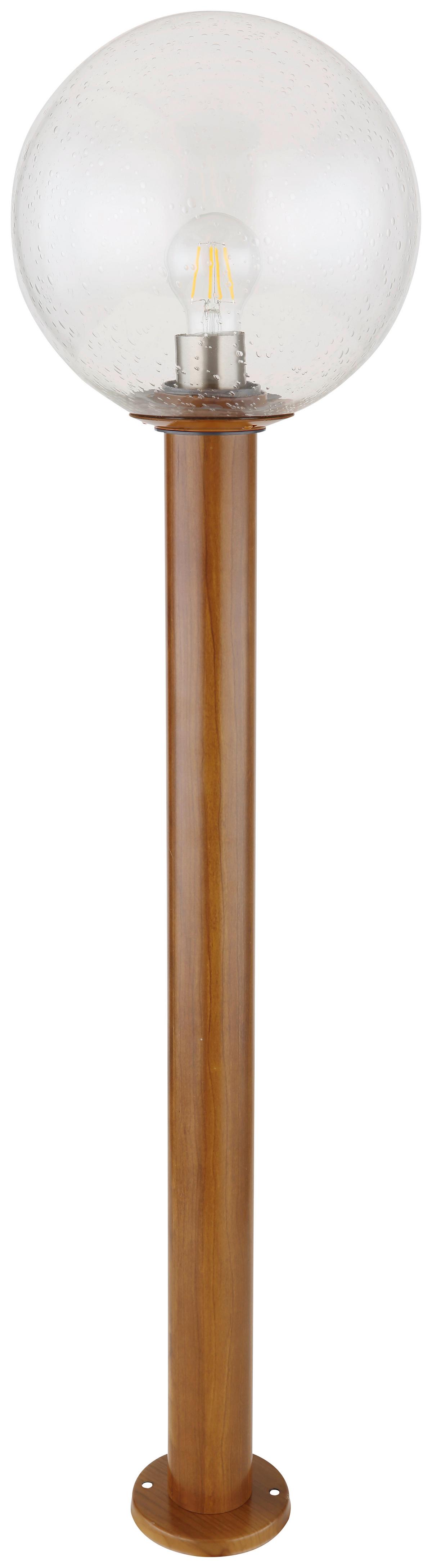 Zunanja Stoječa Svetilka Ossy, Barva Lesa - naravne barve/prozorno, Basics, kovina/steklo (25/100cm) - Globo