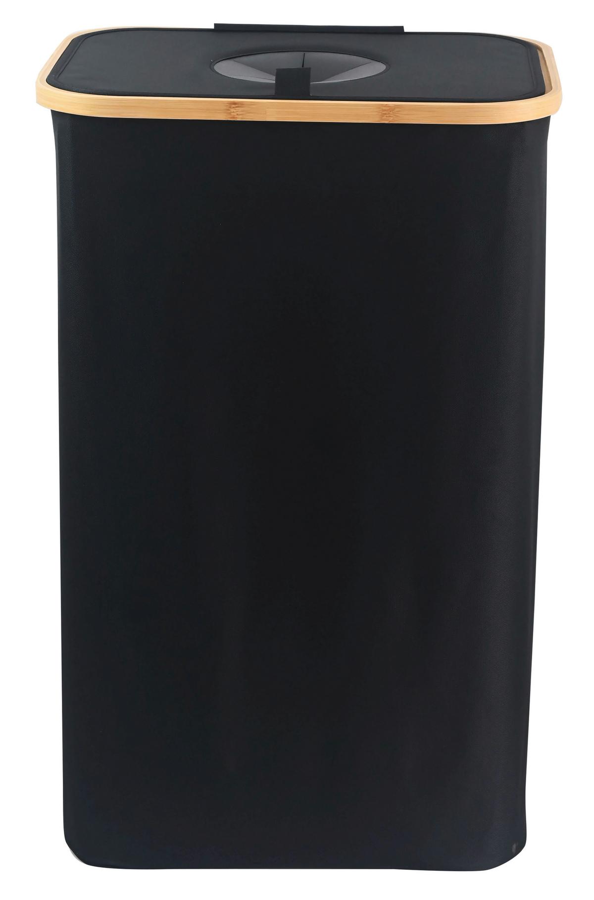 Palackgyűjtő Kosár Pet - fekete, Konventionell, bőr/karton (44/70cm) - Mömax