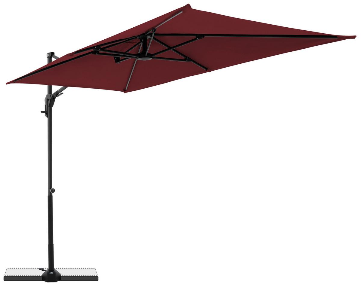 Ampelschirm Active City Bordeaux/Schwarz ca. 240x135cm - Bordeaux/Schwarz, Basics, Textil/Metall (240/135cm) - Doppler