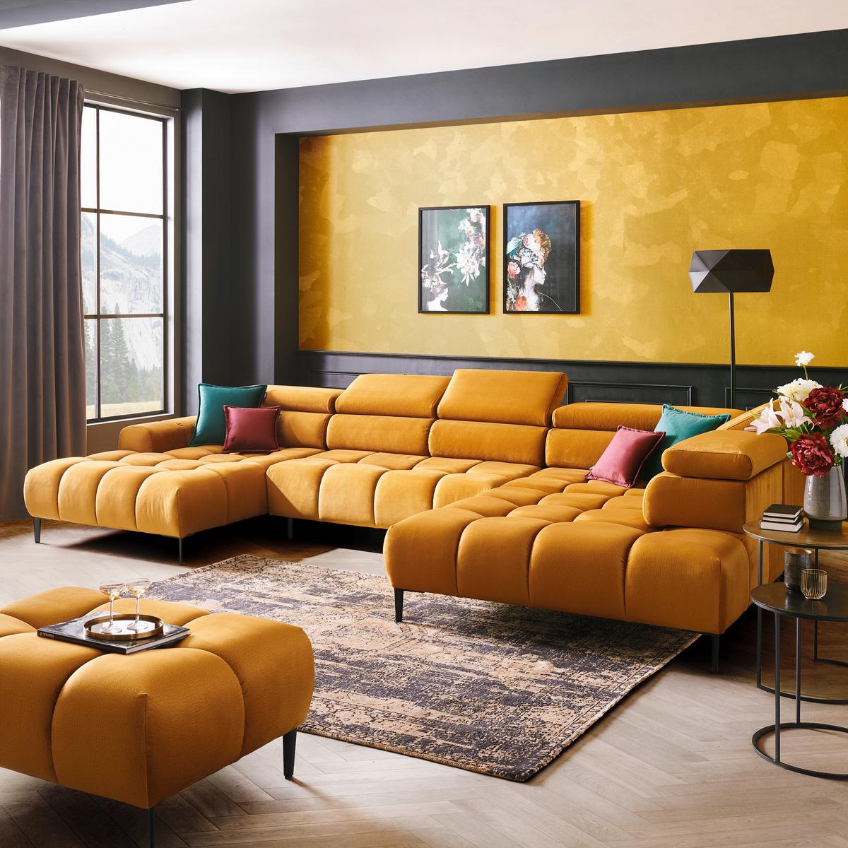Coltar IMPERIA -EXKLUSIV- - galben curry, Design, textil (177/385/216cm) - Modern Living