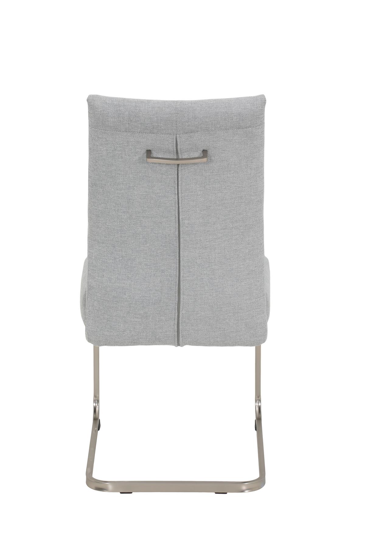 SCHWINGSTUHL-SET INES S 2ER-SET - Edelstahlfarben/Grau, MODERN, Textil/Metall (50/99/66cm) - MID.YOU