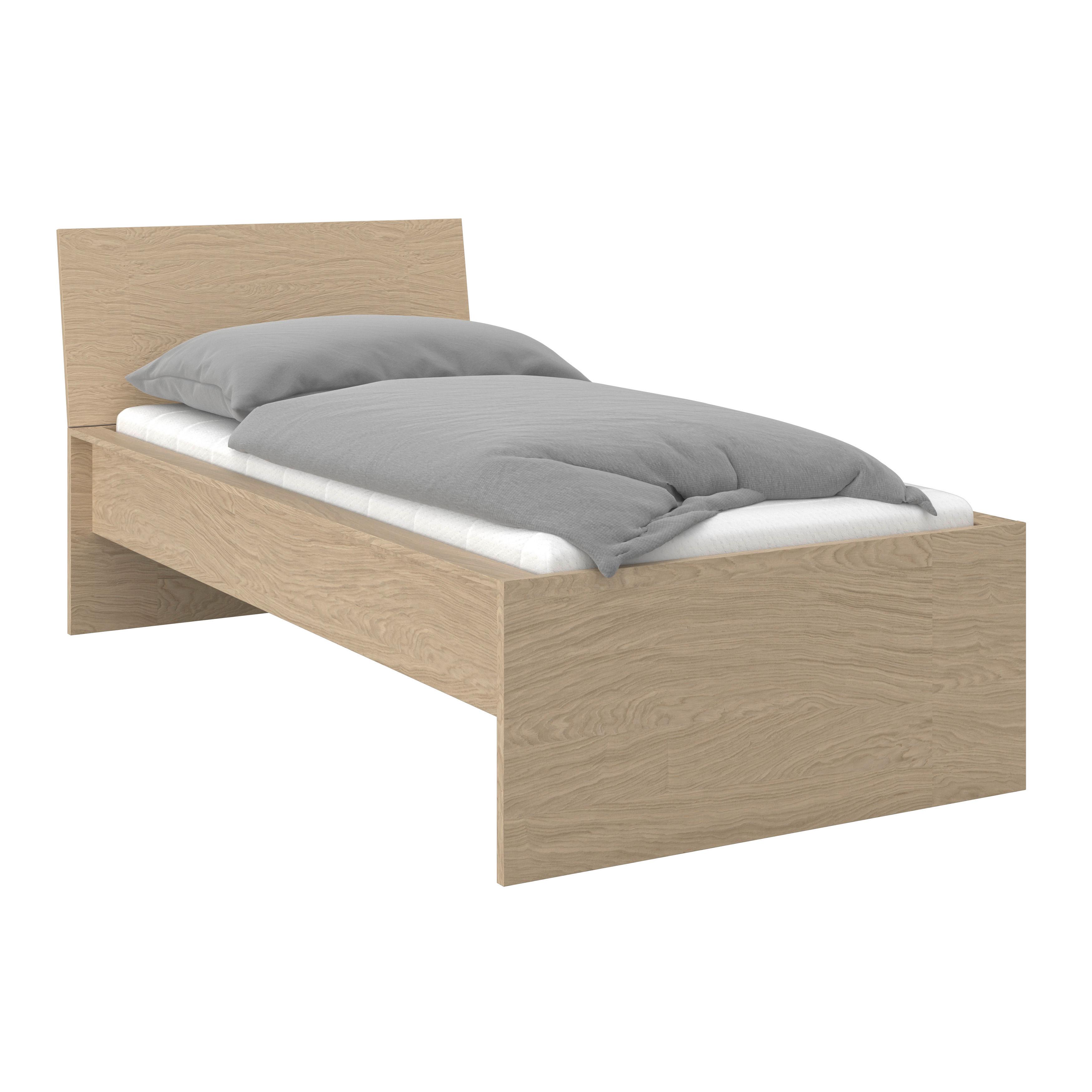 Bett Unit 90 Eichefarben ca. 90x200cm - Eichefarben, KONVENTIONELL, Holzwerkstoff (90/200cm) - Based