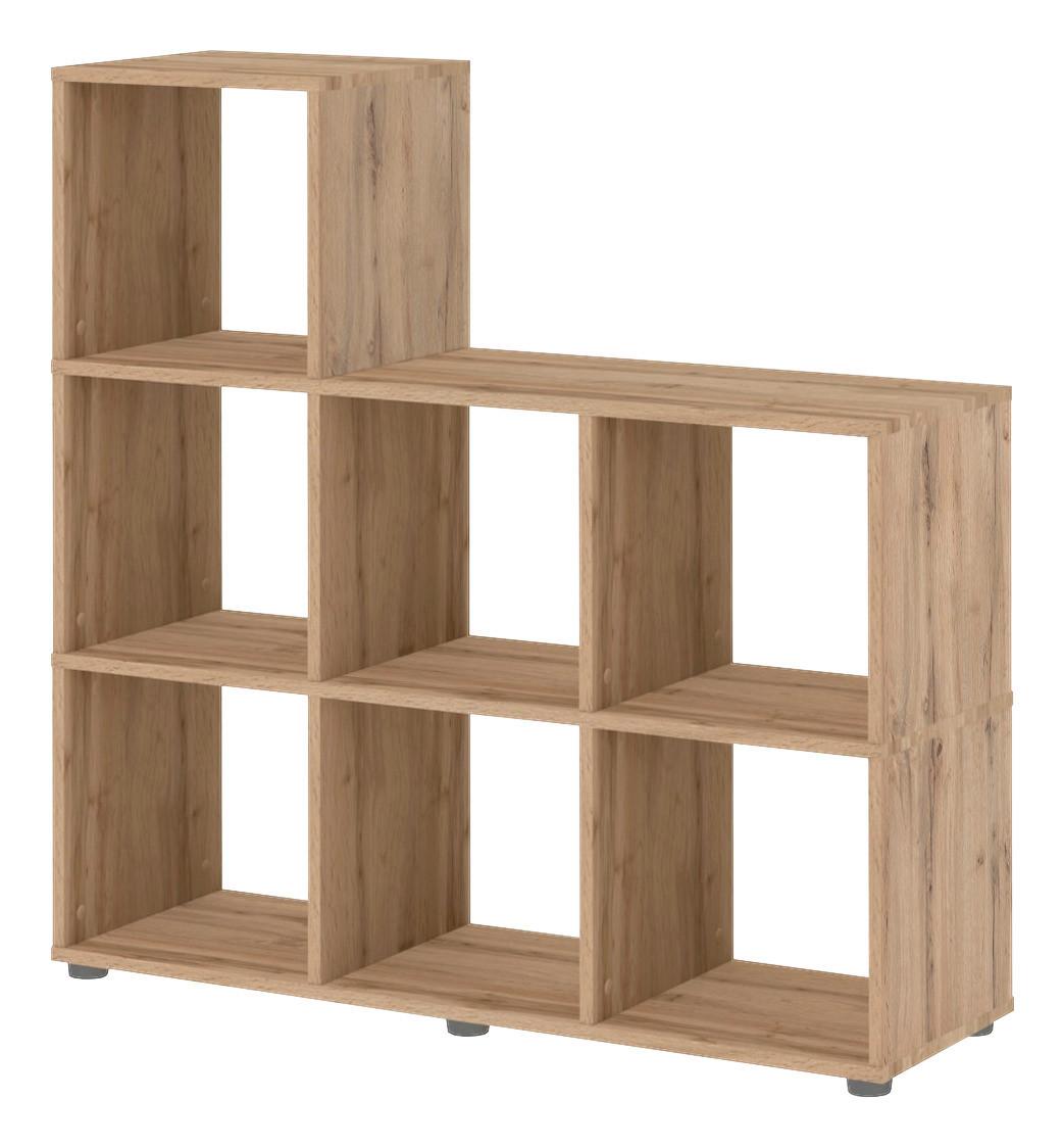 Regal "Pisa" , eiche - Braun/Grau, Basics, Holzwerkstoff/Kunststoff (104,3/106,3/33cm) - MID.YOU