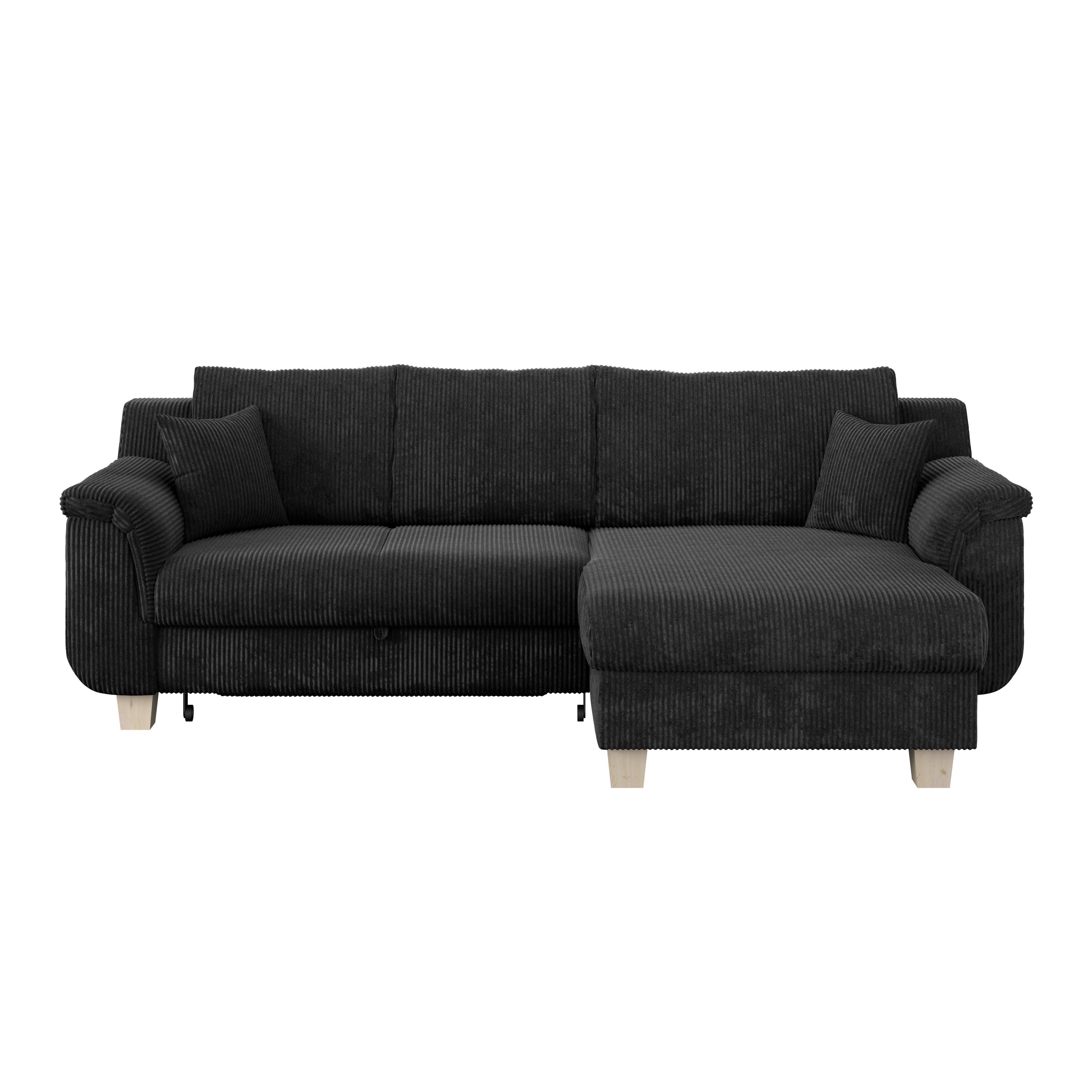 Colţar ALEX - gri închis, Modern, textil (246/88cm) - Modern Living