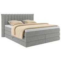Boxspringbett Lina Grau ca. 200x200cm - Grau, KONVENTIONELL, Holz/Holzwerkstoff (200/200cm) - Premium Living