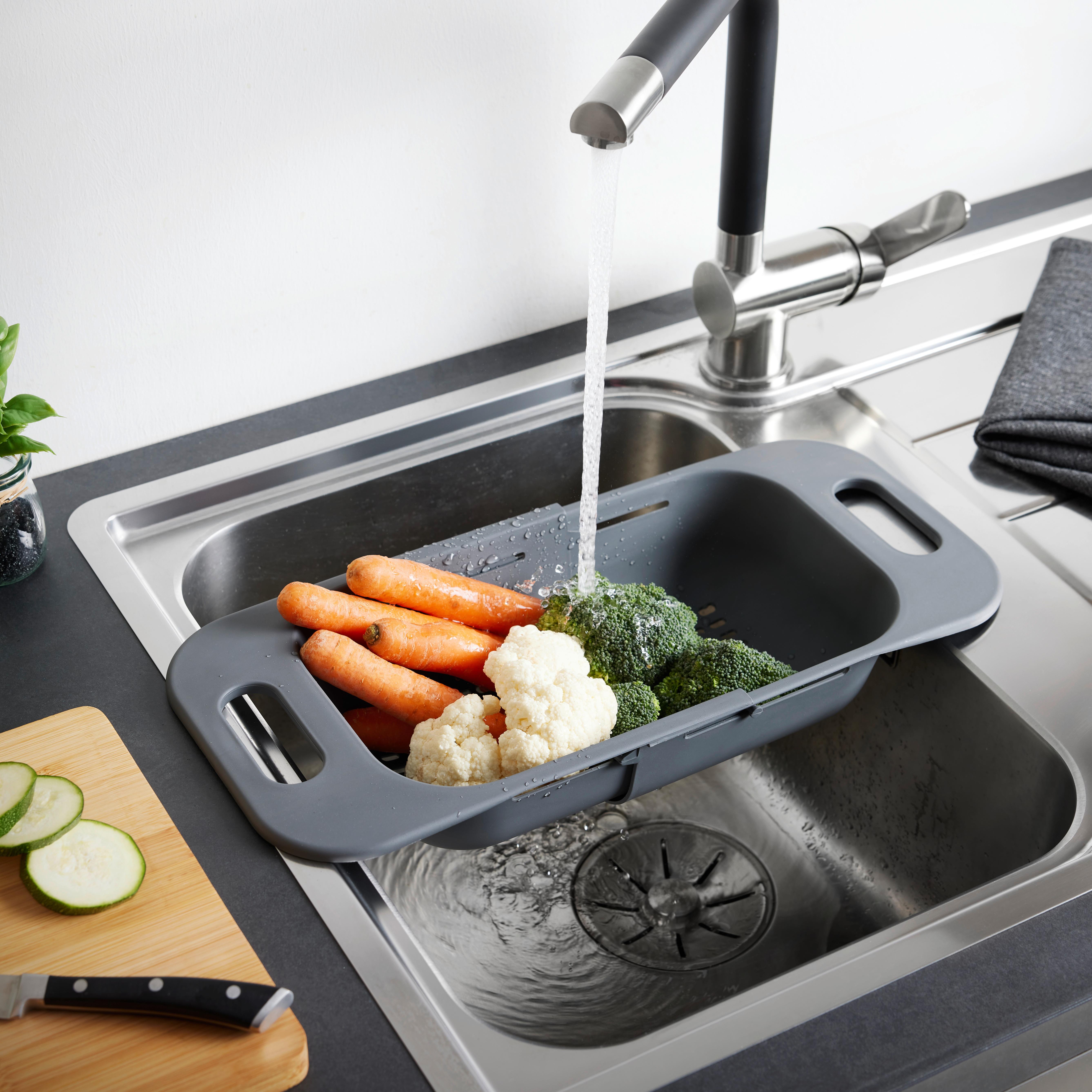 Strecurătoare pentru chiuvetă Michael - gri, Modern, plastic (38/19/7,8cm) - Mömax