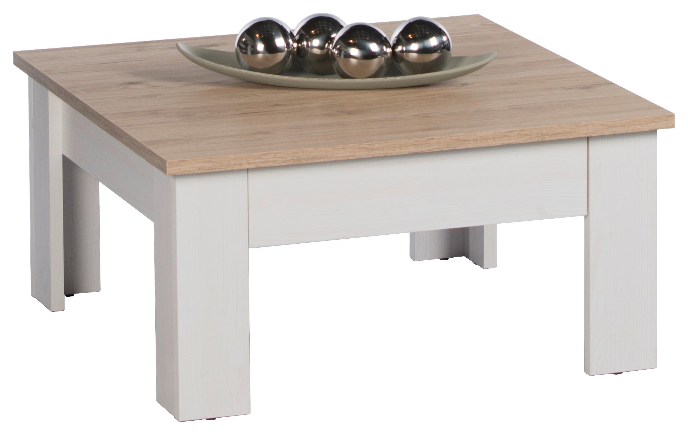 STOLIK KAWOWY ROMANCE - kolor dębowy/biały, Konventionell, materiał drewnopochodny (78/78/40cm) - Livetastic