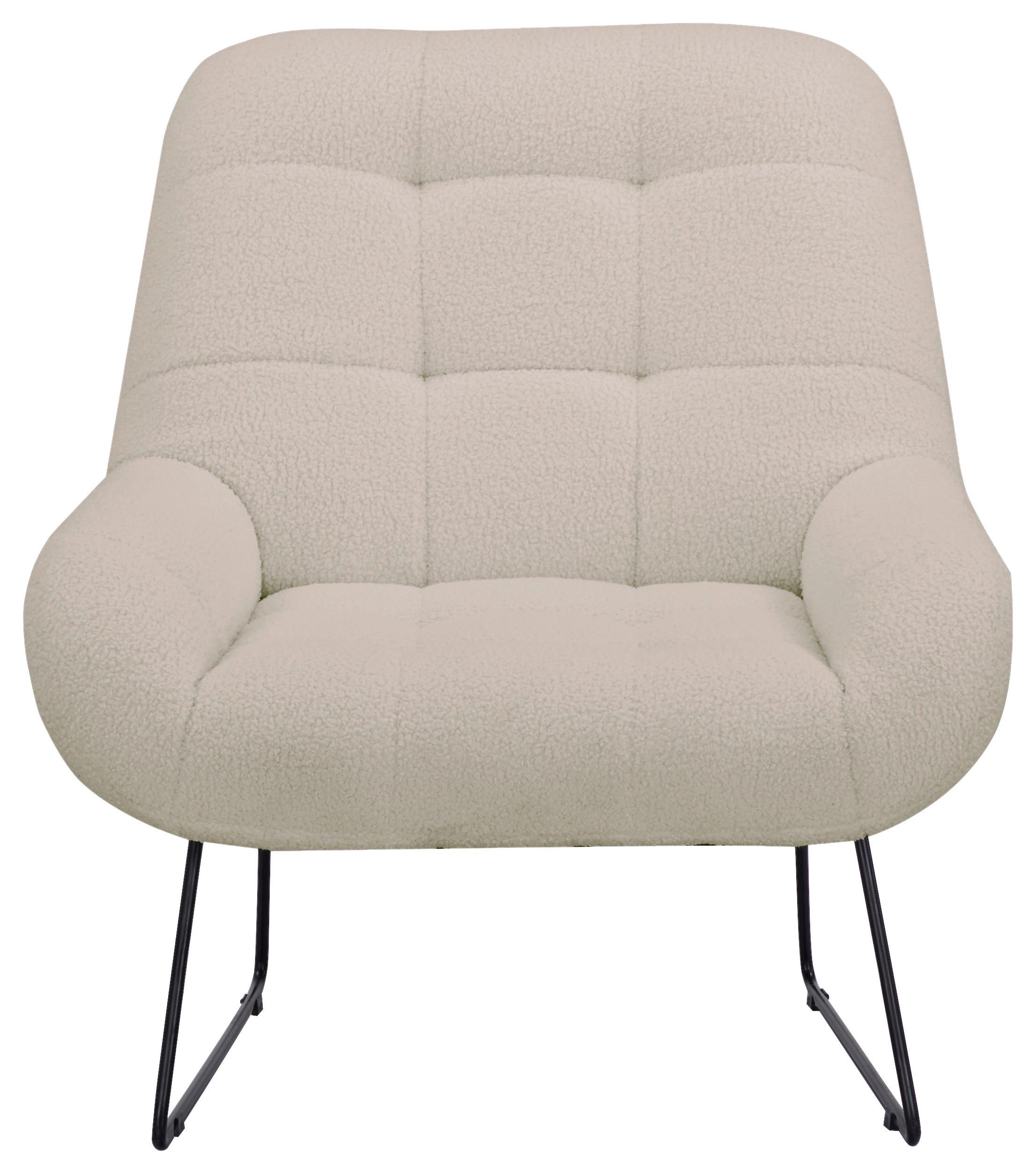 Fotelj Dot, Bež - črna/bež, Basics, kovina/tekstil (81/86/83cm) - Livetastic