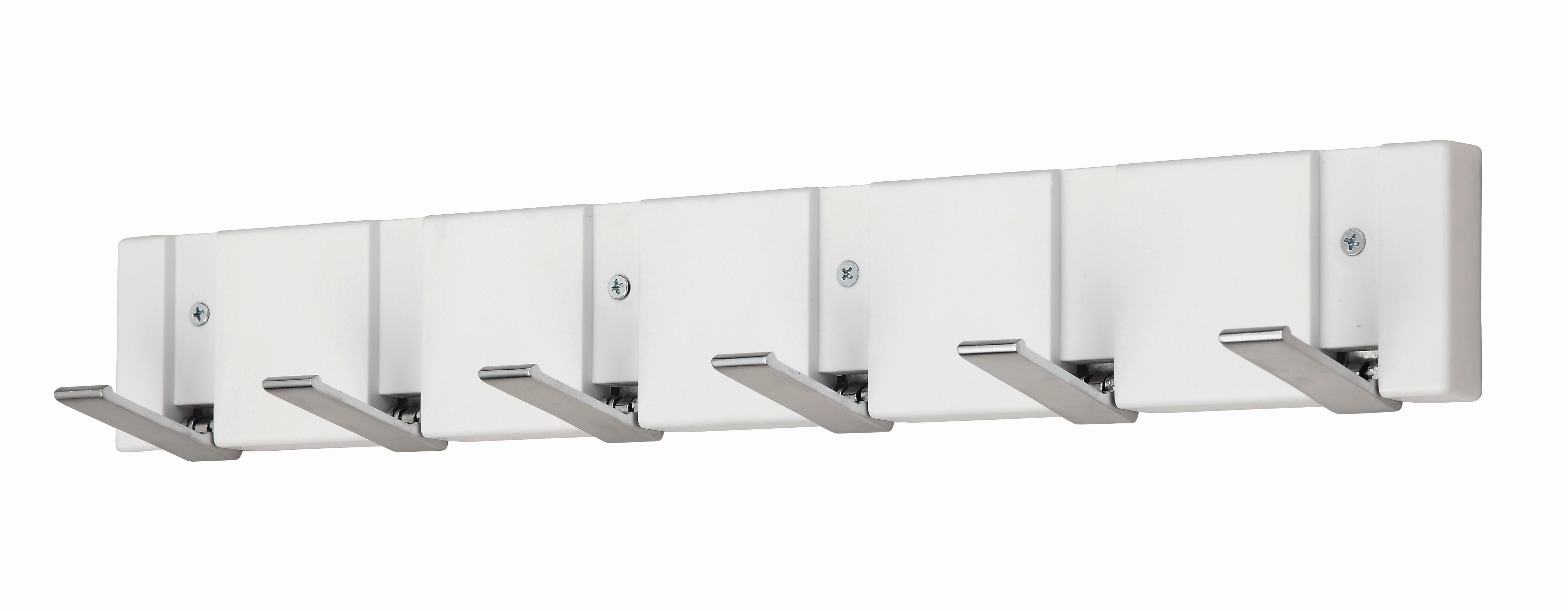 Cuier perete cu cârlige Andrea - alb/culoare zinc, Modern (48.4/7.2/2cm) - Modern Living