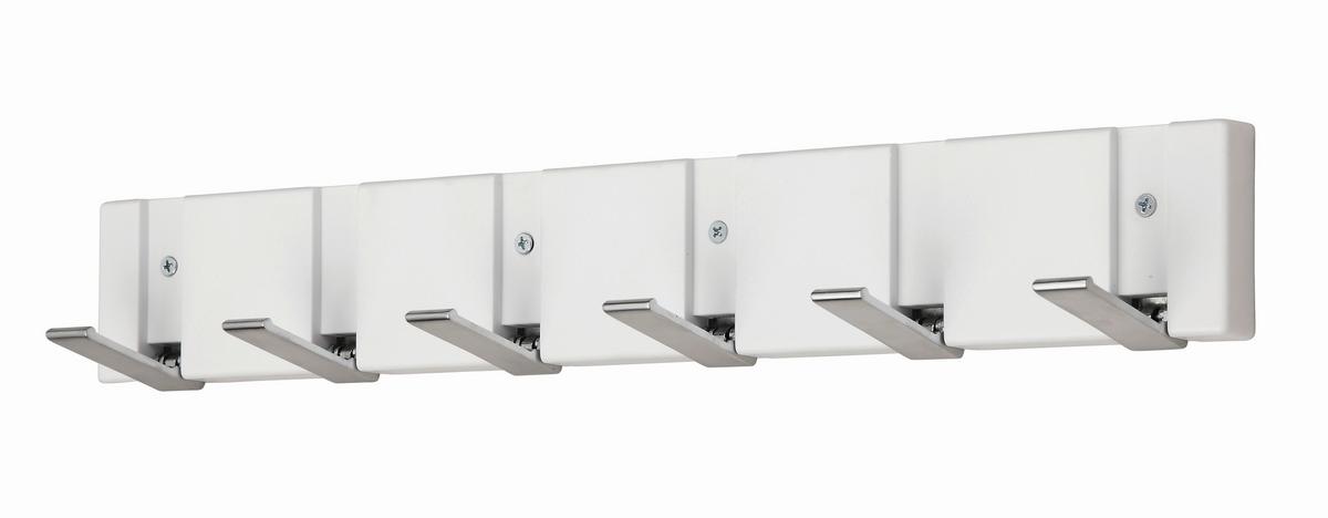 Cuier perete cu cârlige Andrea - alb/culoare zinc, Modern (48.4/7.2/2cm) - Modern Living